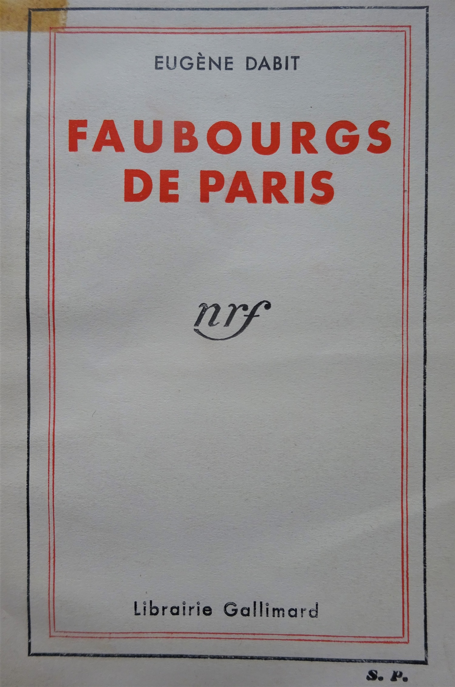 Faubourgs de Paris 1933