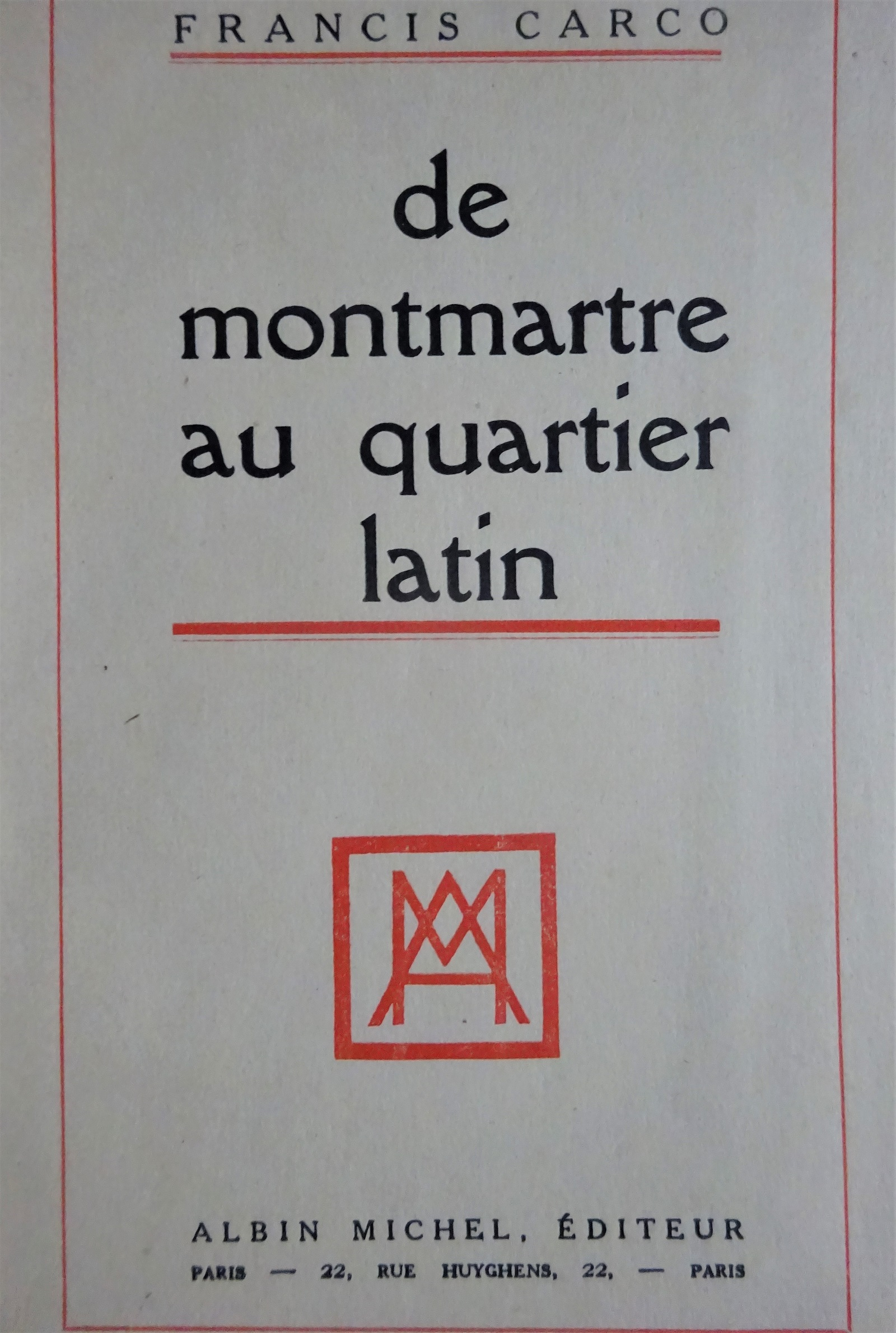 De Montmartre au Quartier Latin 1927