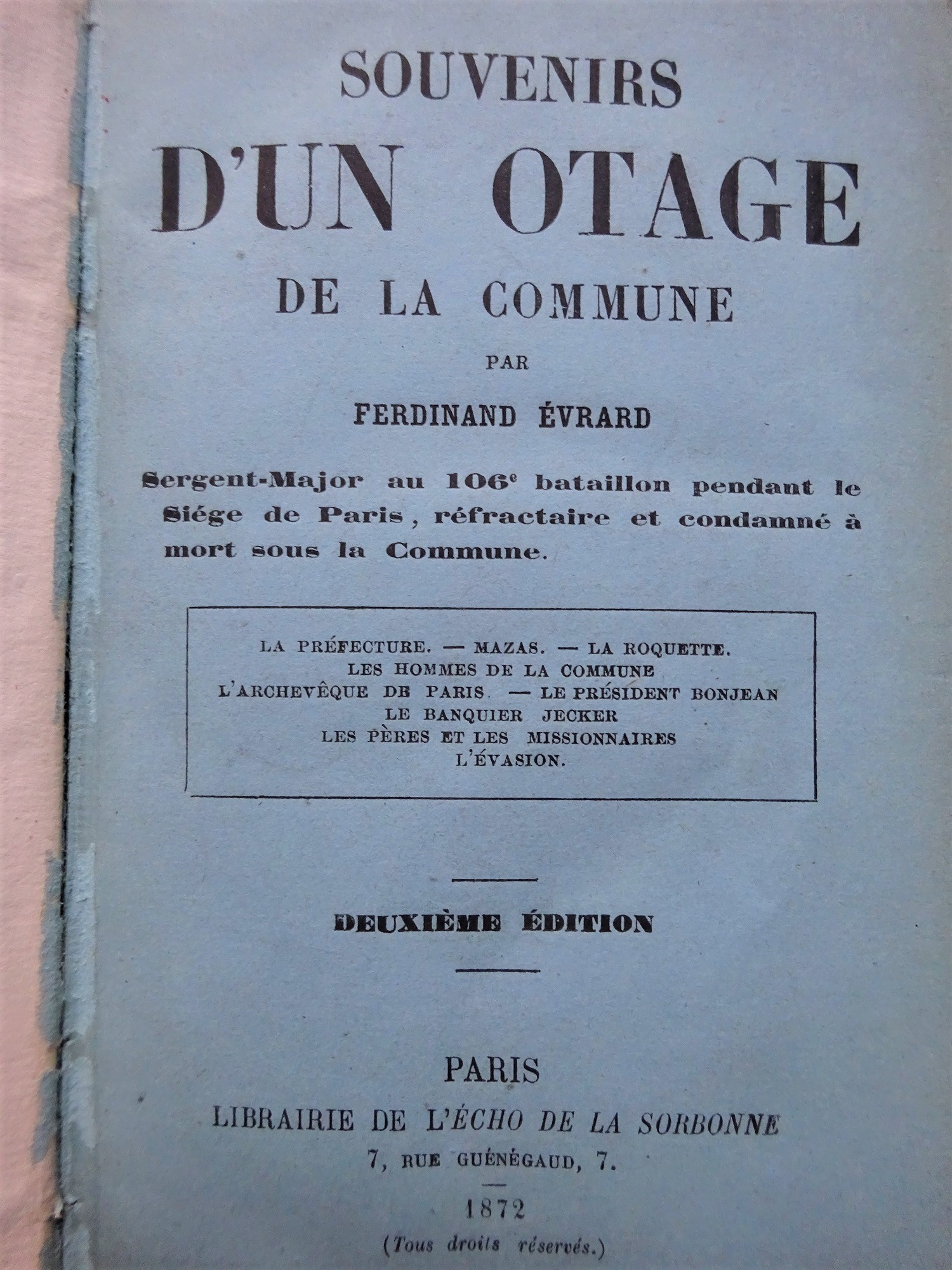 Souvenirs d'un otage de la Commune