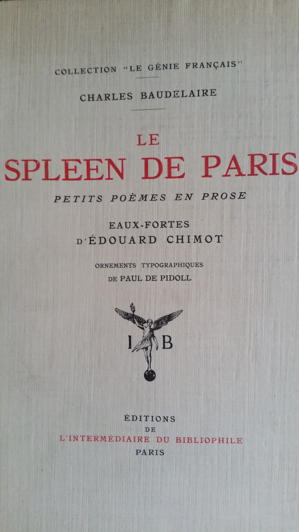 Le Spleen de Paris. Illustrations de Chimot