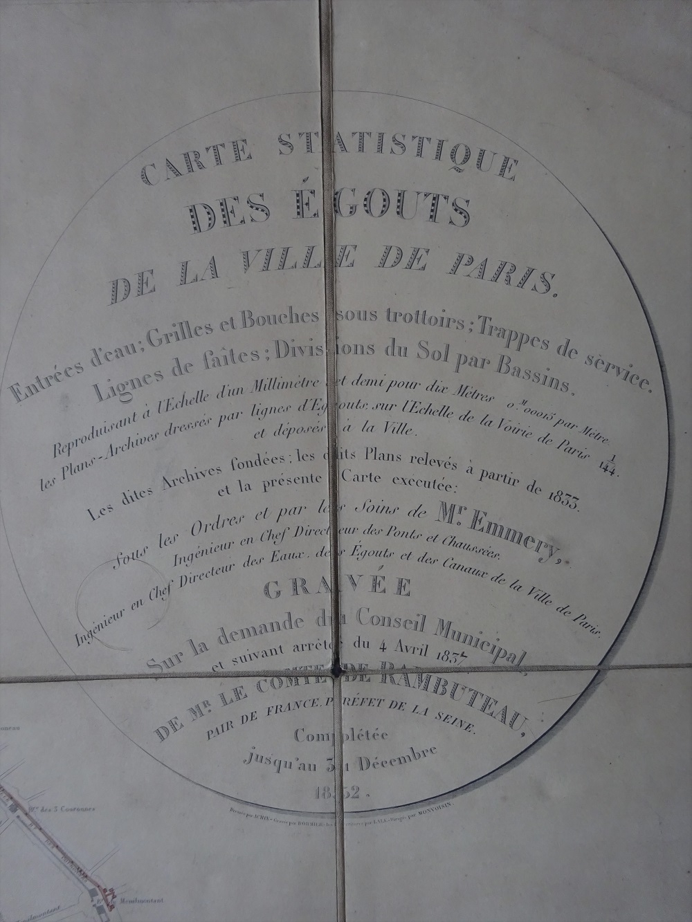 Carte statistique des égouts de la ville de Paris