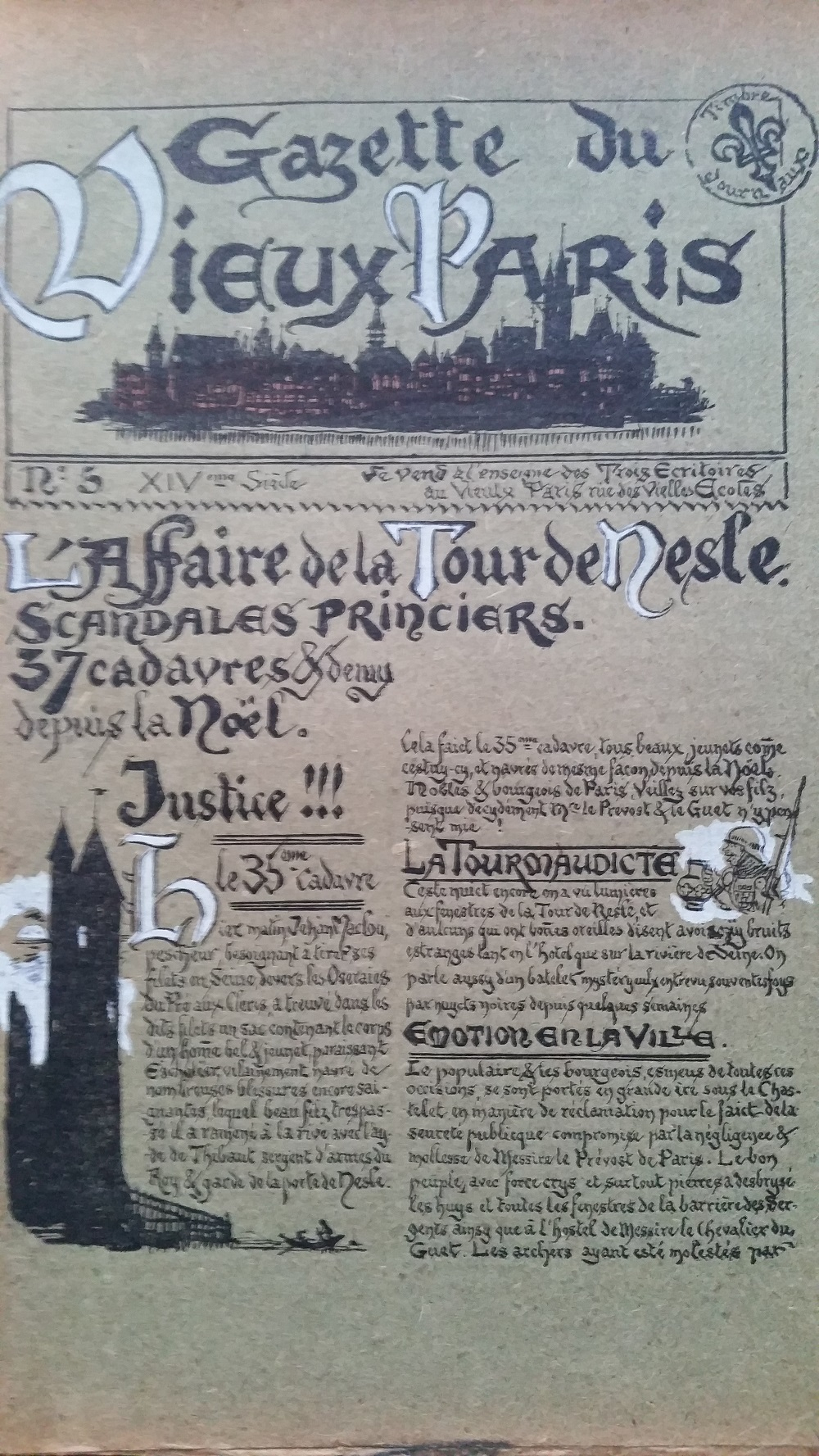La Gazette du Vieux Paris Portefeuille toilé illustré