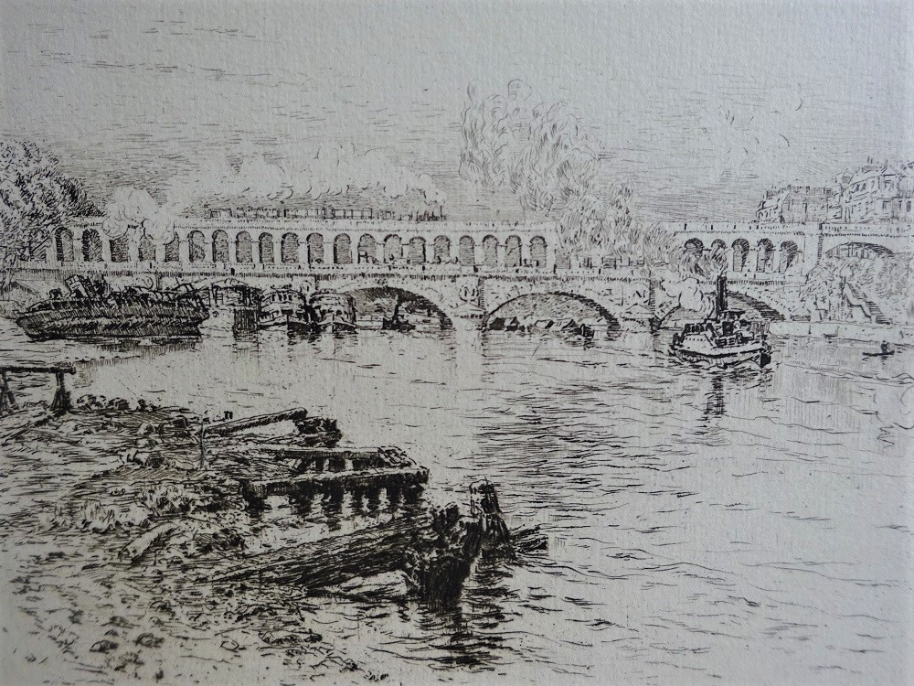 La Seine du Point-du-Jour à Bercy. Charles Jouas un illustrateur de Paris