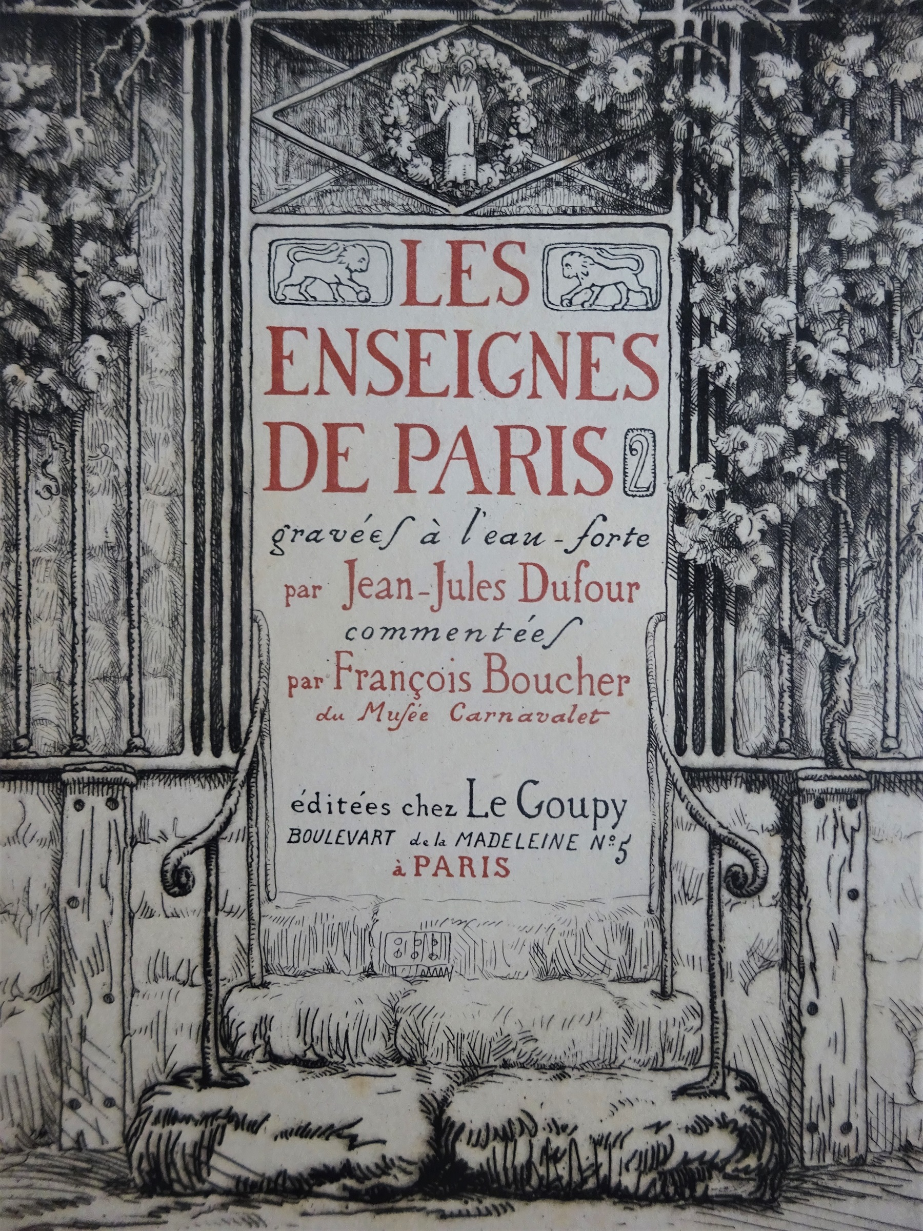 Les enseignes de Paris gravées par Jean-Jules Dufour