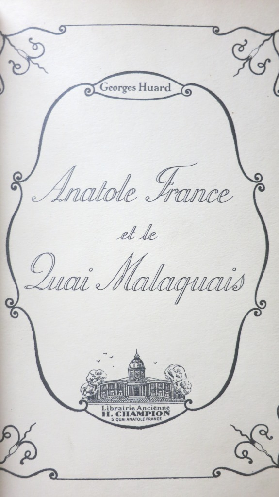 Anatole France et le quai Malaquais