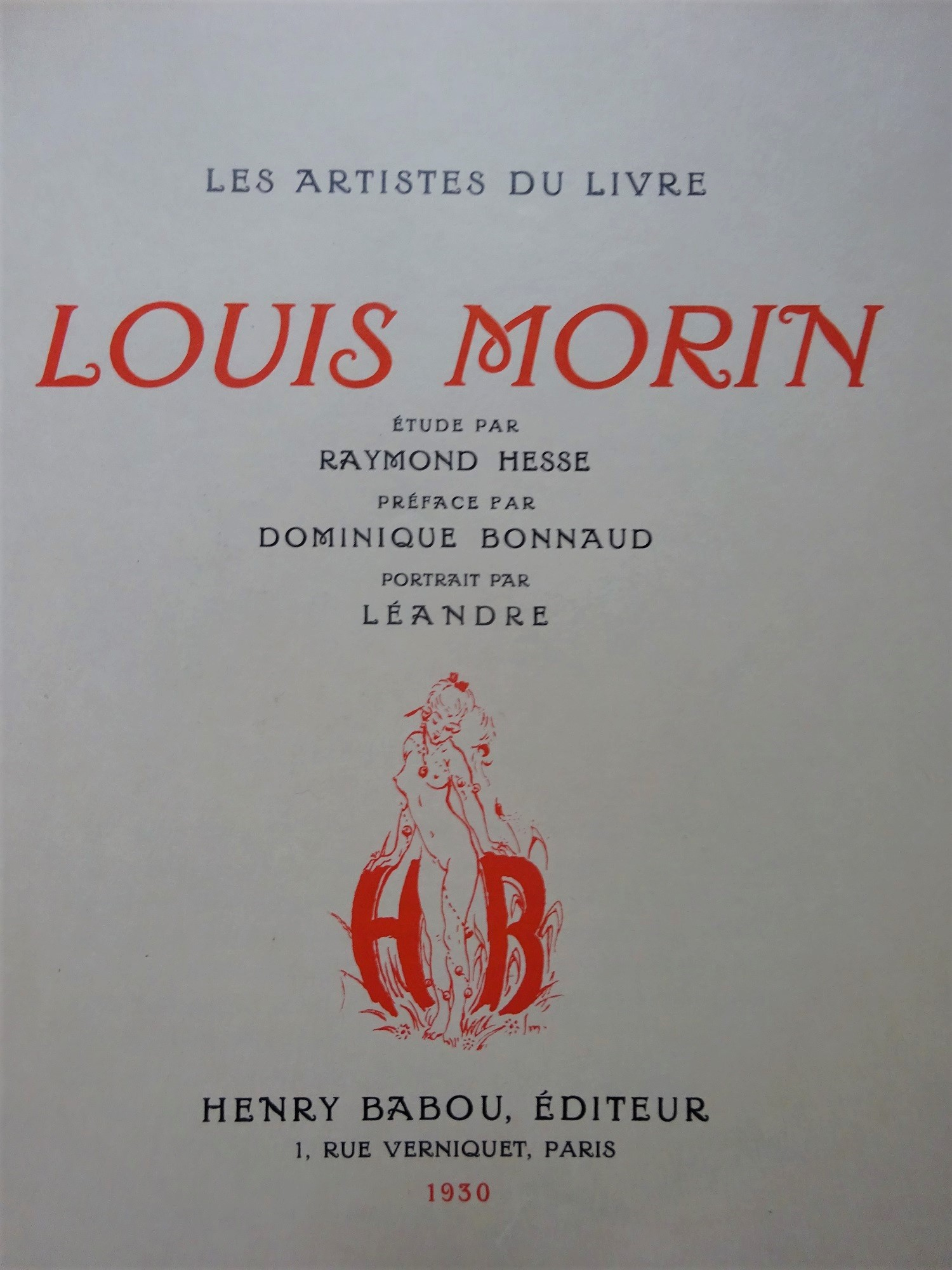 Les Artistes du livre. Louis Morin