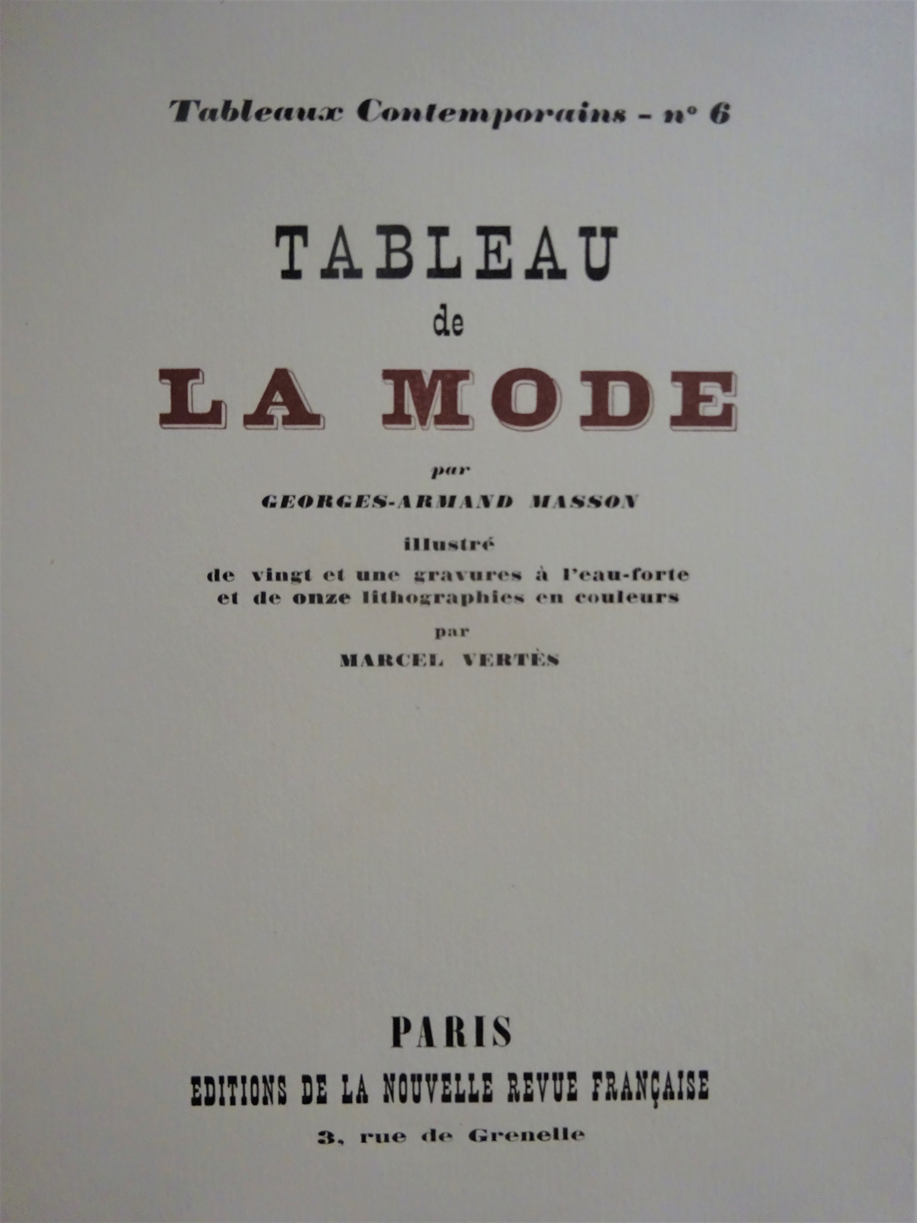 Tableau de la mode