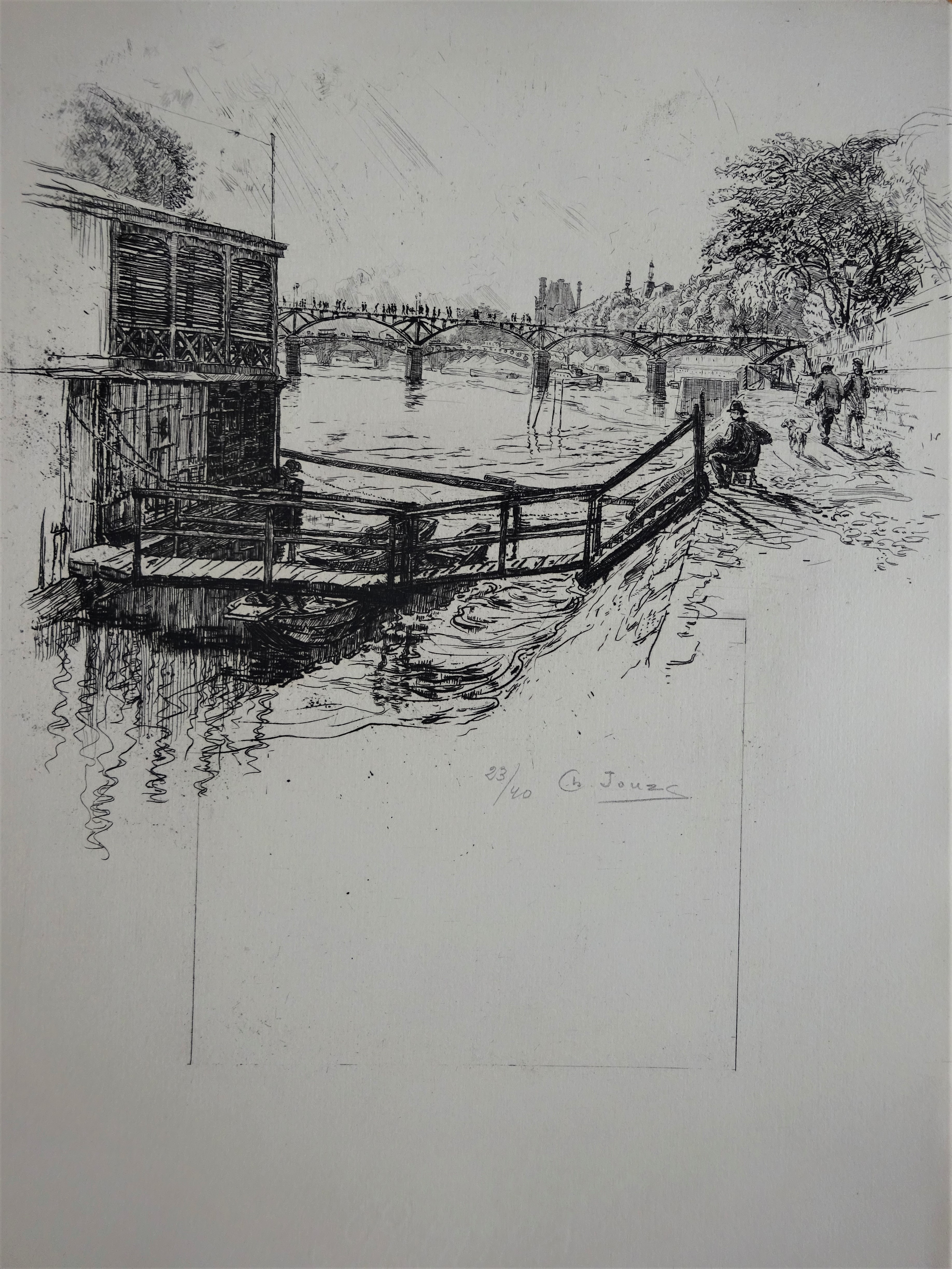 La Seine du Point-du-Jour à Bercy. Charles Jouas un illustrateur de Paris