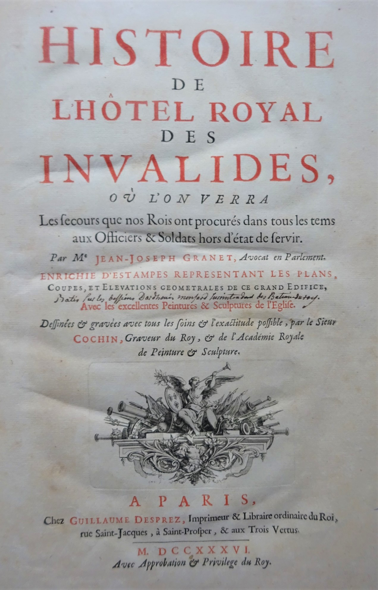 Histoire de l'Hôtel royal des Invalides 1736