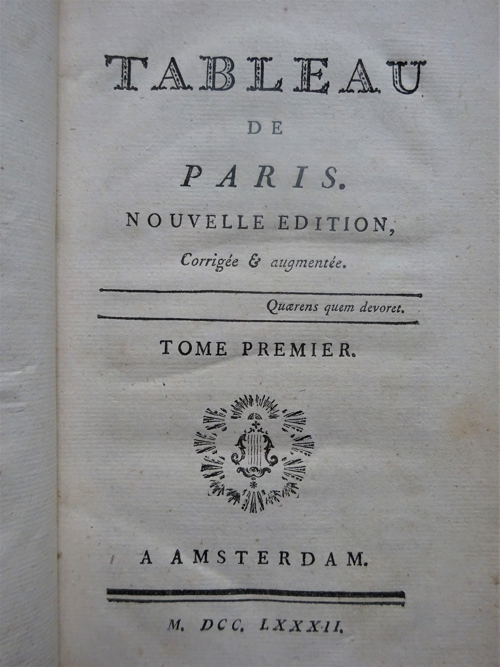 Tableau de Paris. 1782-1783.