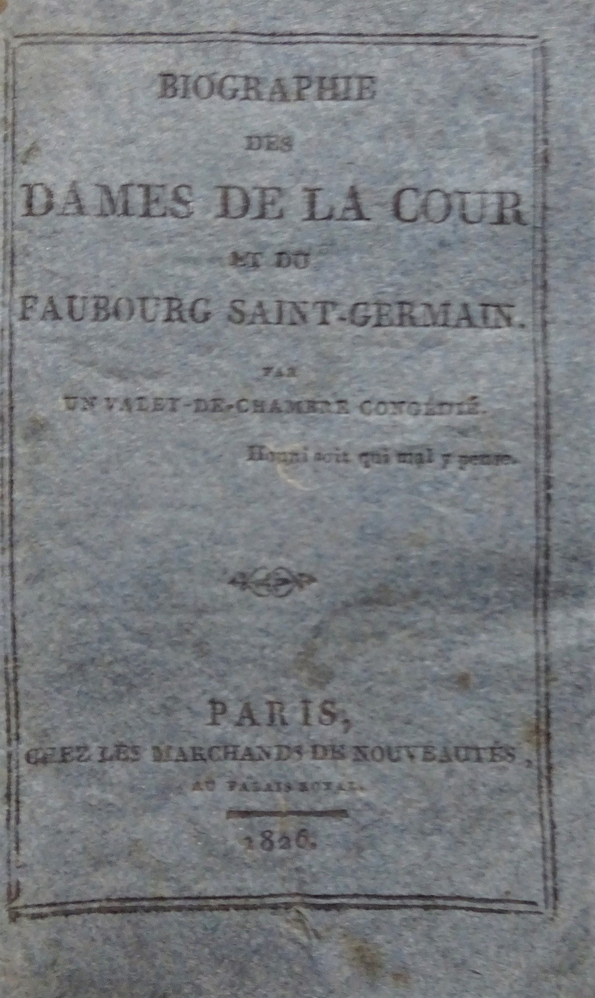 Biographie des dames de la Cour et du Faubourg Saint-Germain
