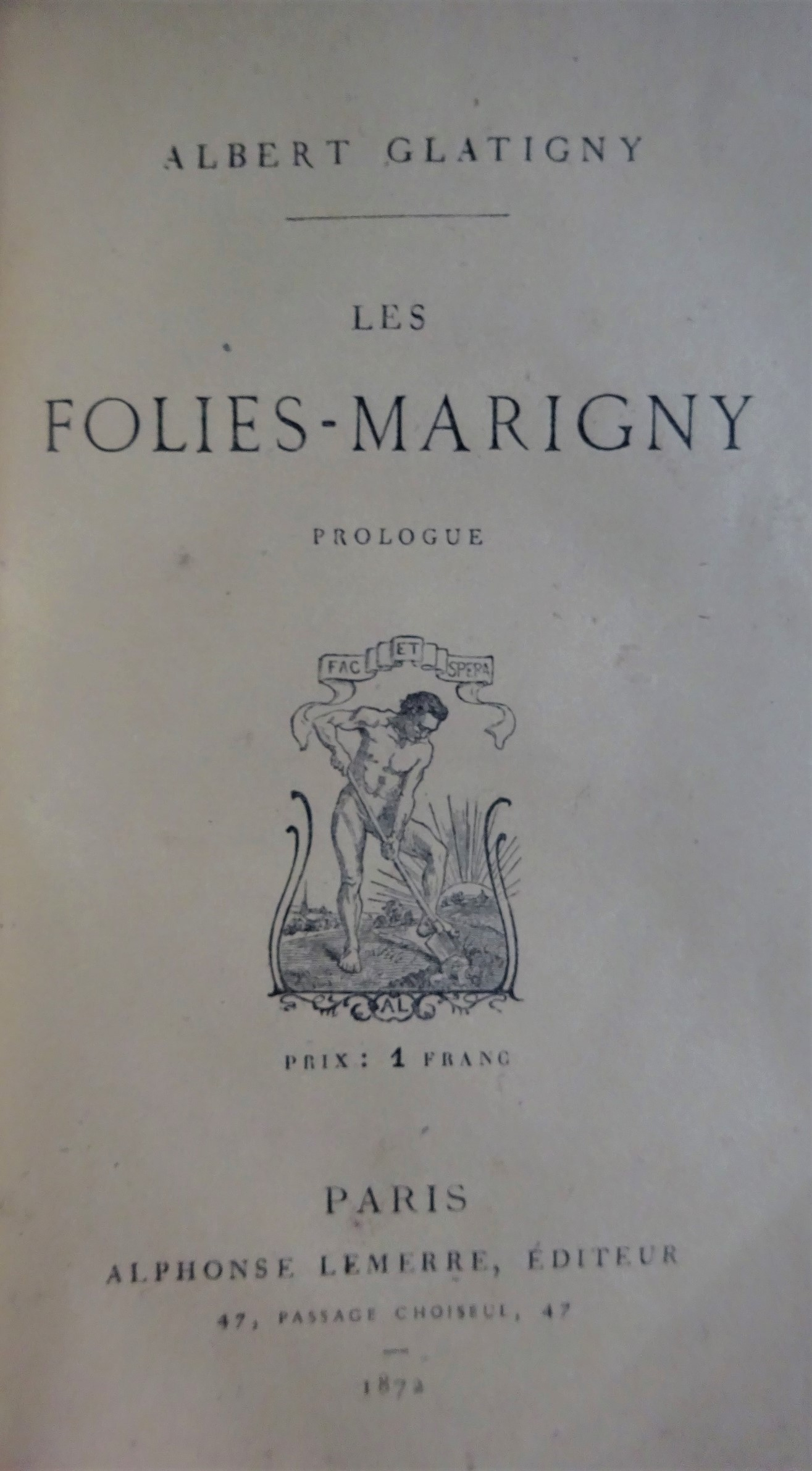 Les Folies-Marigny. Prologue représenté pour la réouverture de ce théâtre.