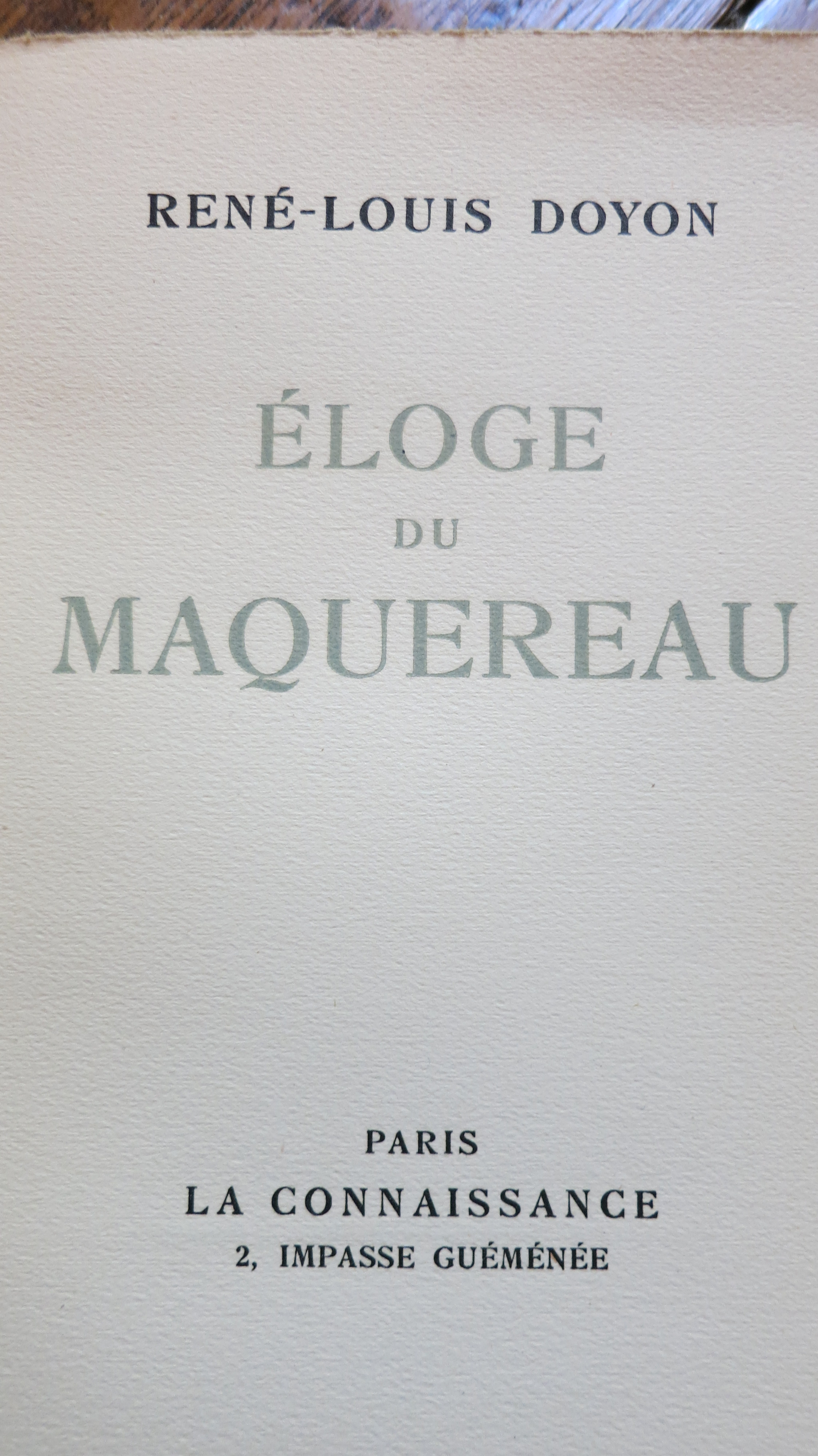 Eloge du Maquereau