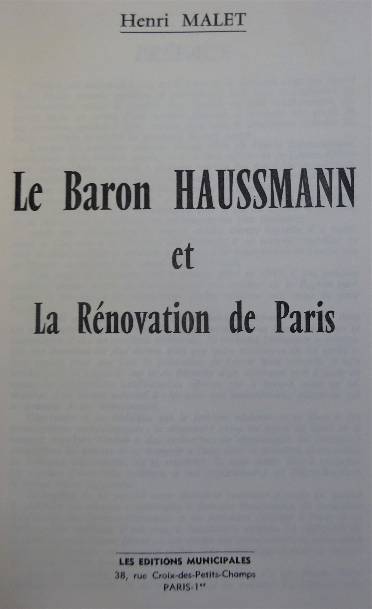 Le Baron Haussmann et la Rénovation de Paris
