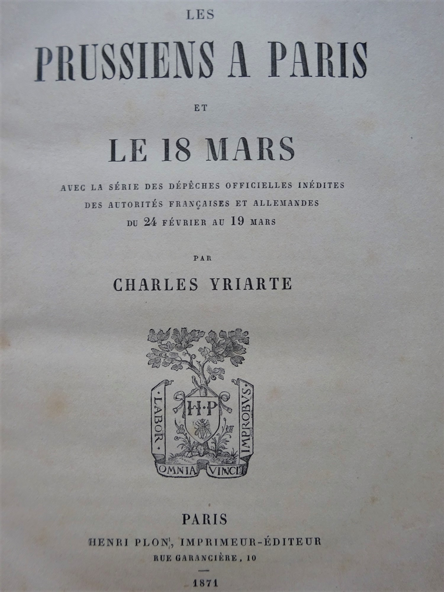 Les Prussiens à Paris et le 18 mars