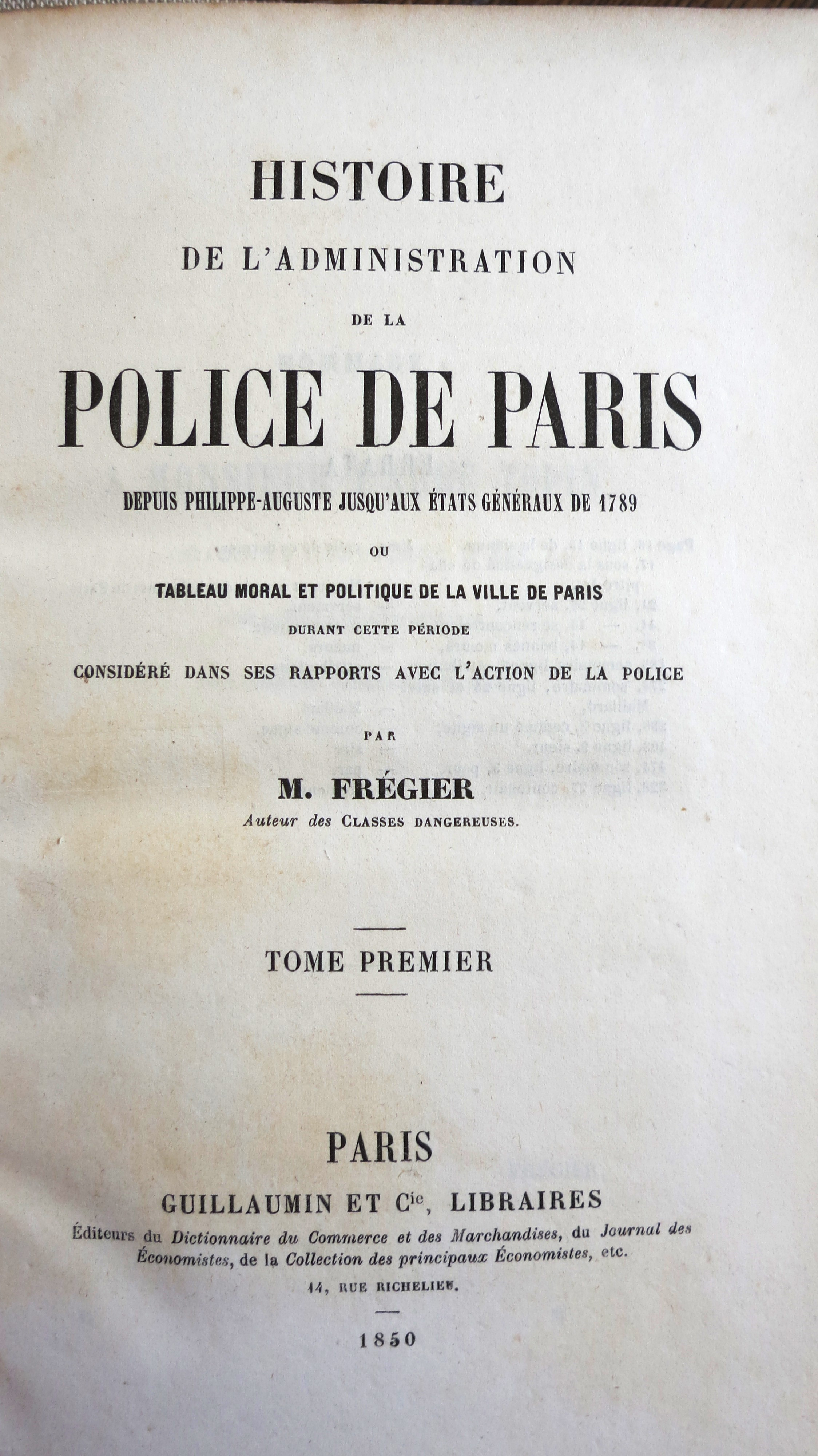 Histoire de l'administration de la police de Paris