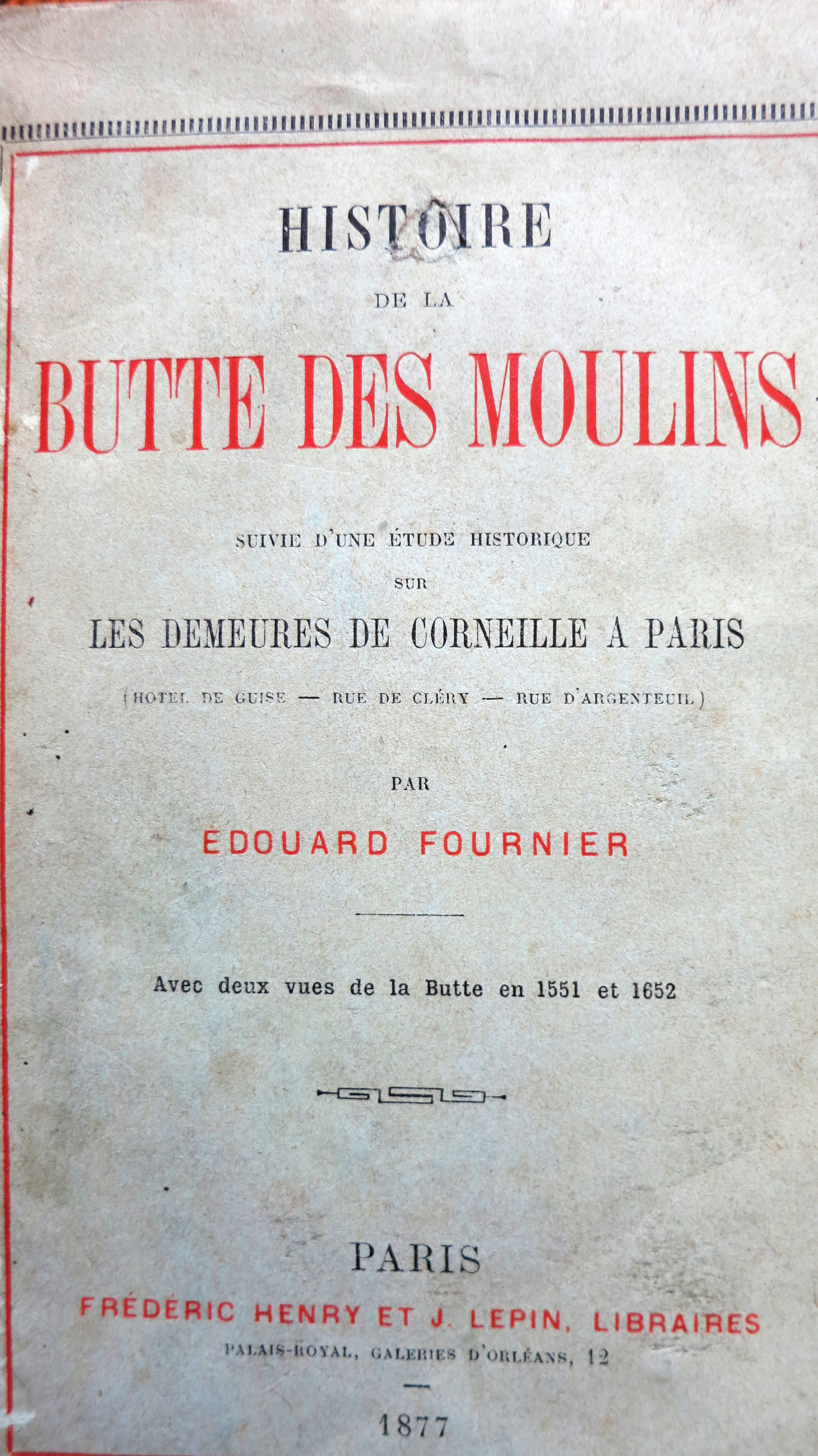 Histoire de la butte des moulins