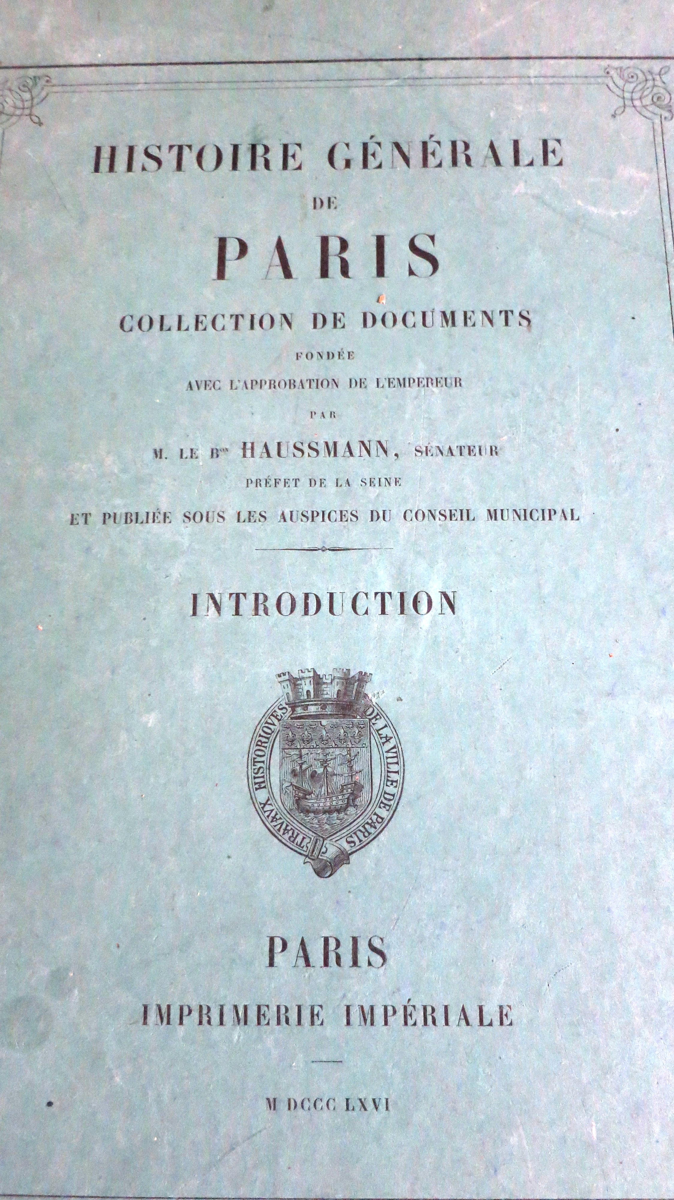 Histoire générale de Paris Introduction