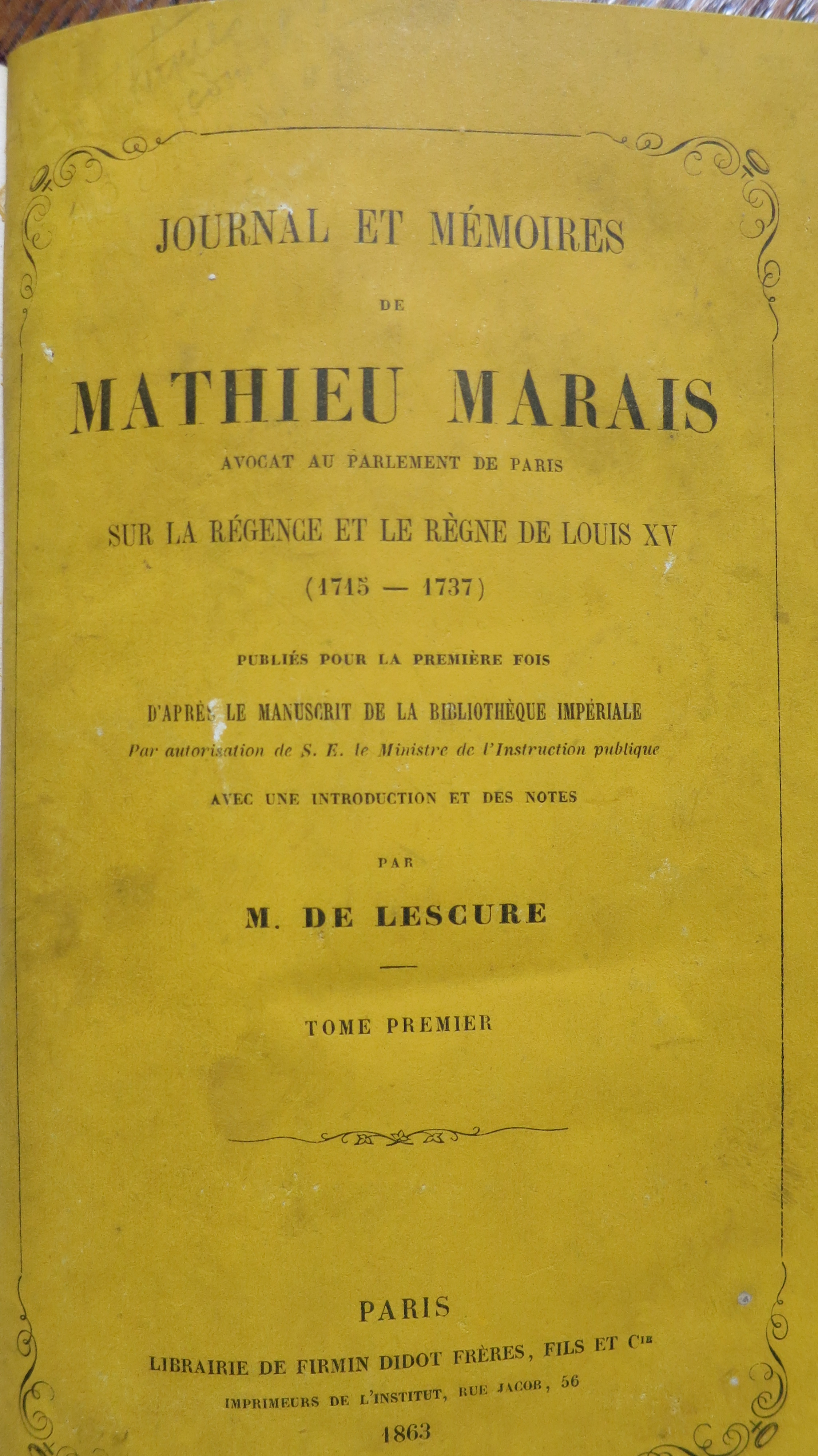 Journal et Mémoires de Mathieu Marais