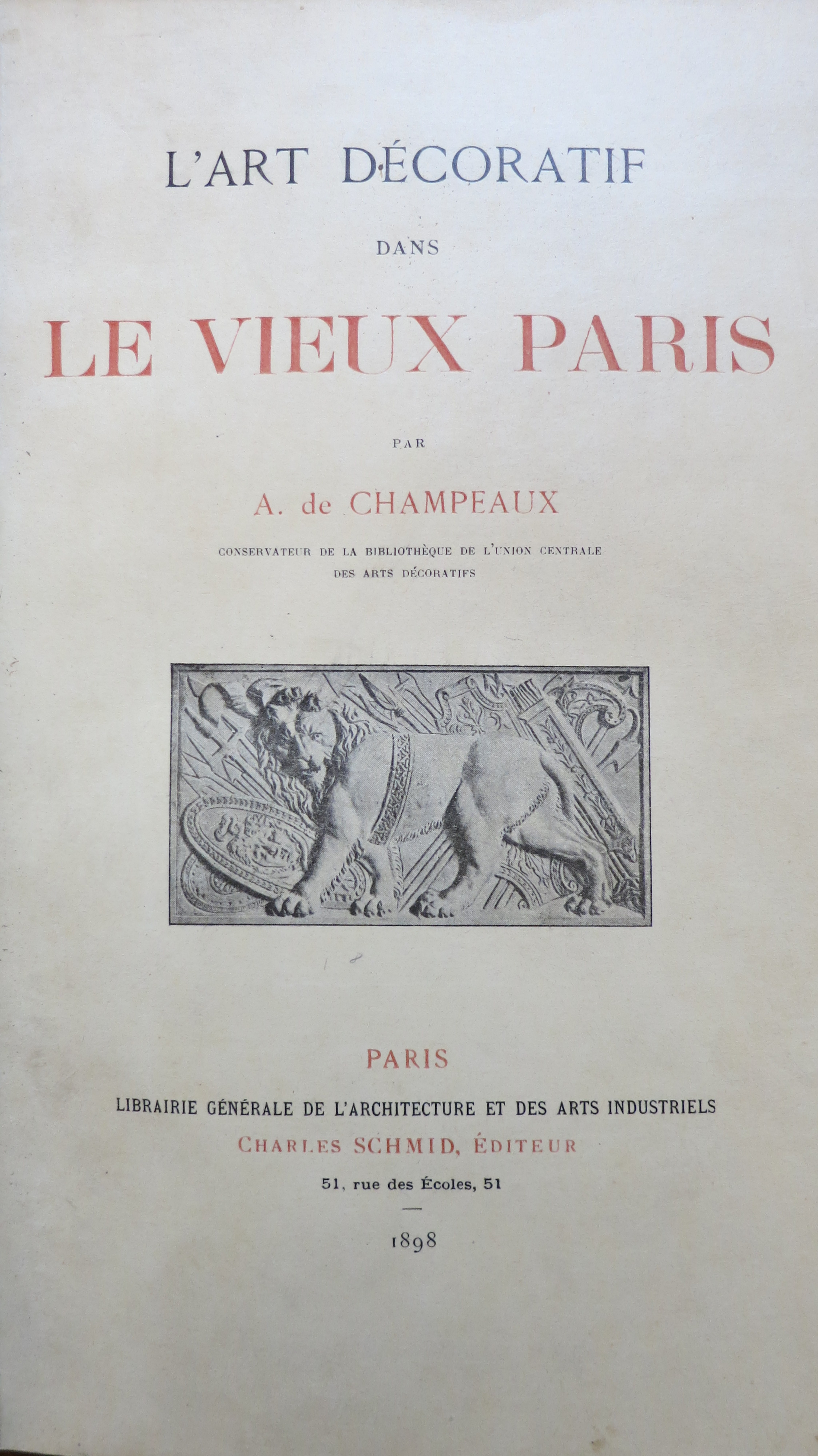 L'art décoratif dans le vieux Paris