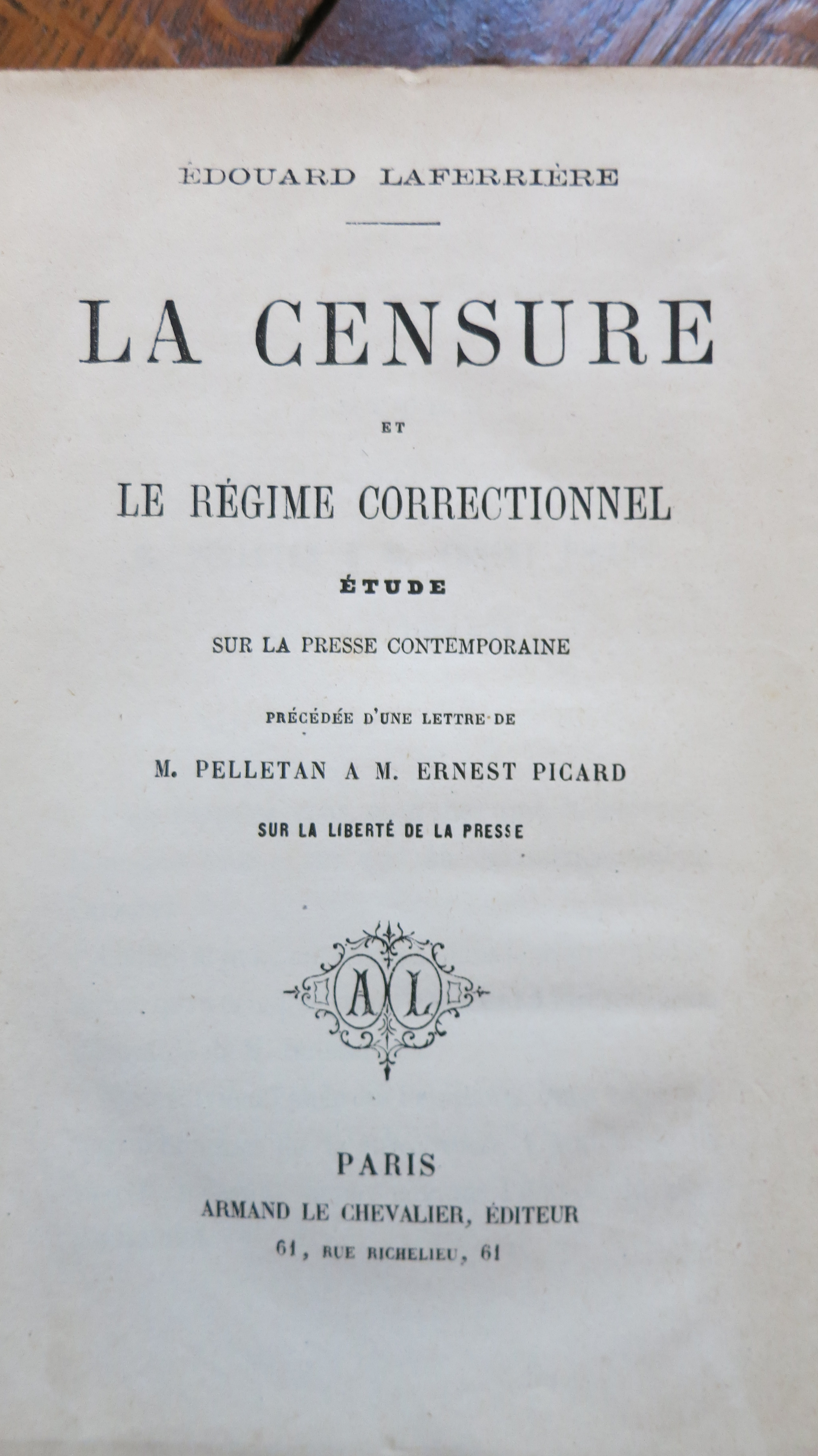 La censure et le régime correctionnel