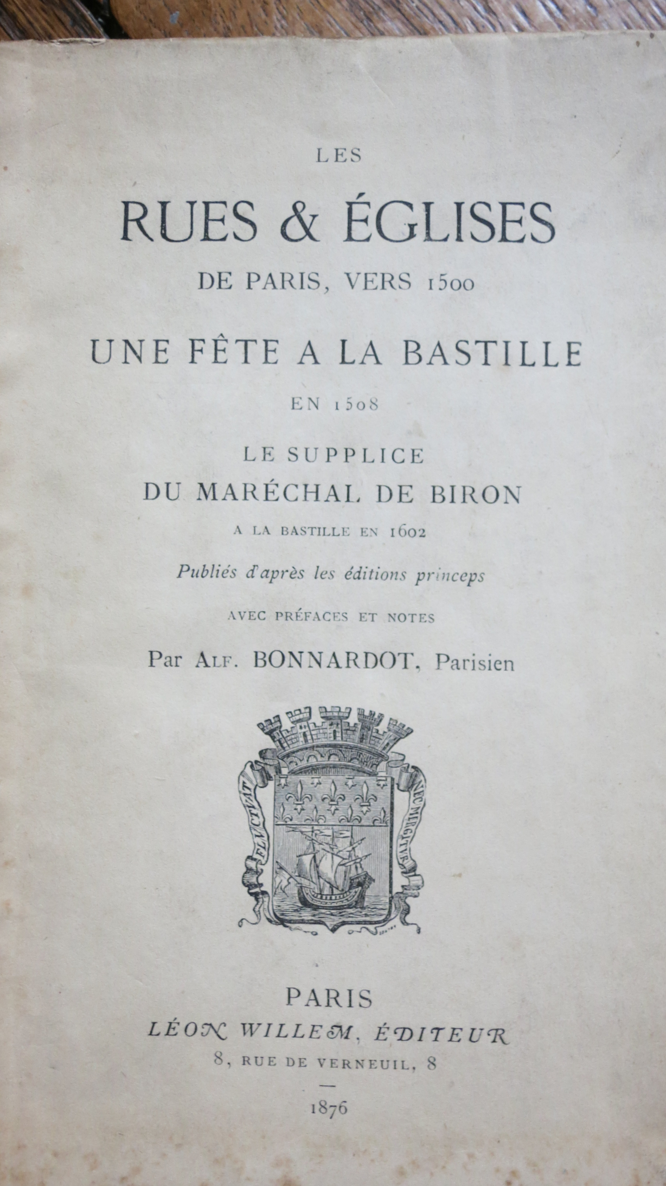 Les rues et églises de Paris vers 1500