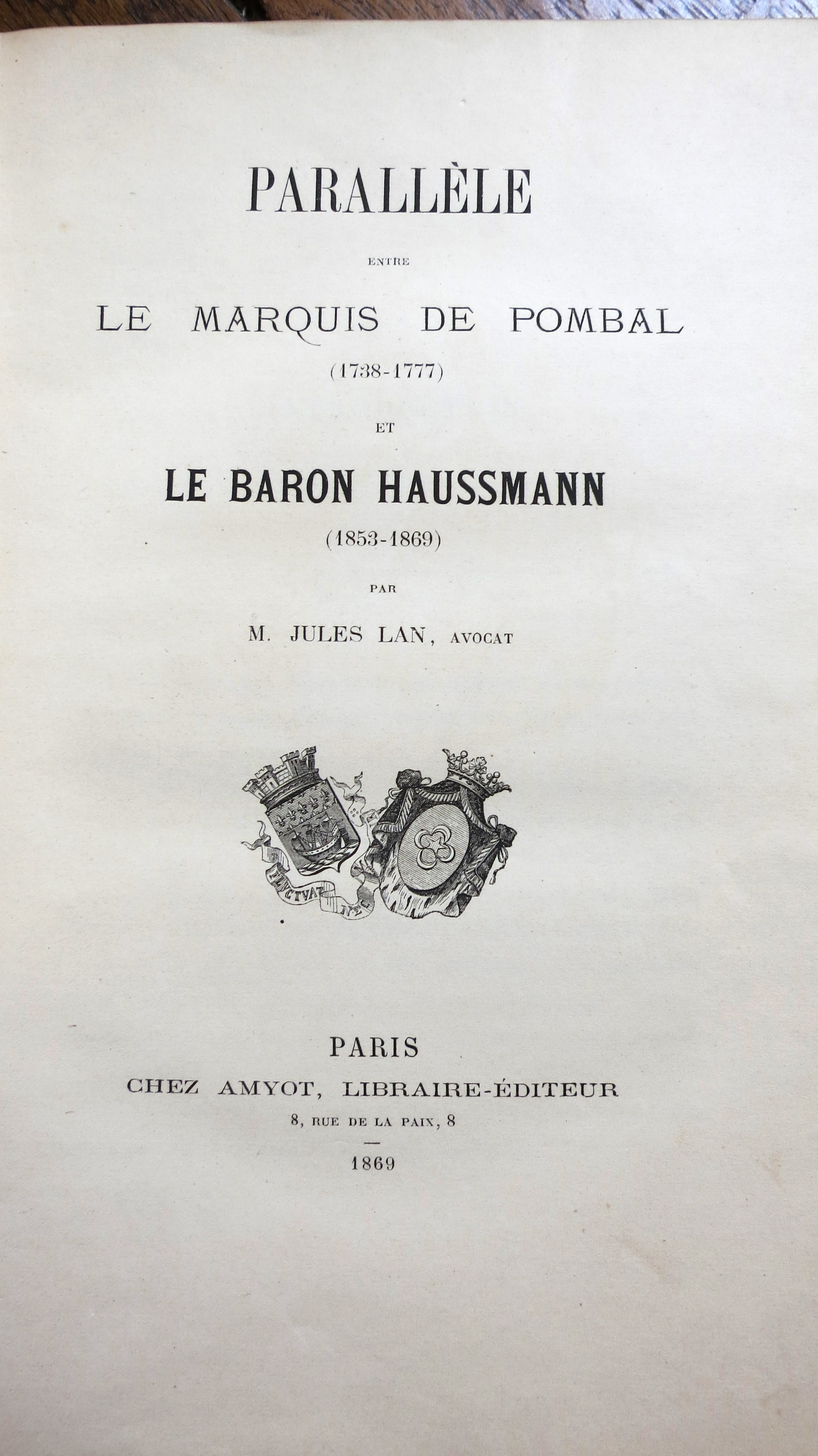 Parallèle entre le marquis de Pombal et le baron Haussmann