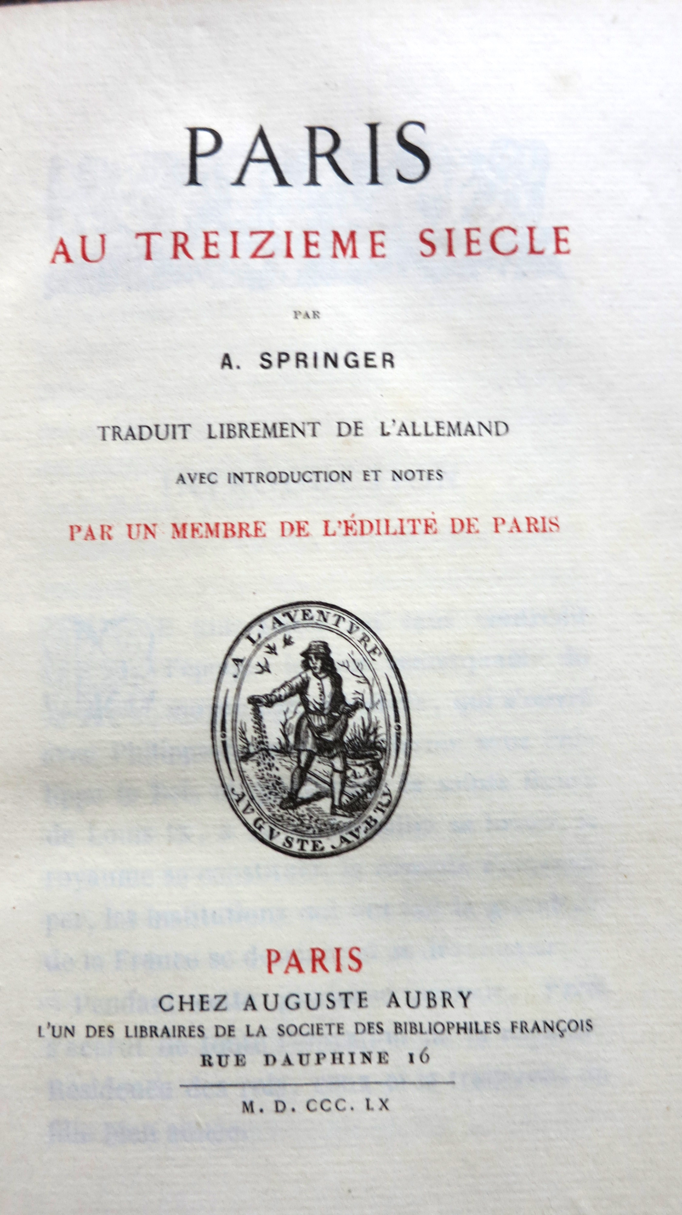 Paris au treizième siècle