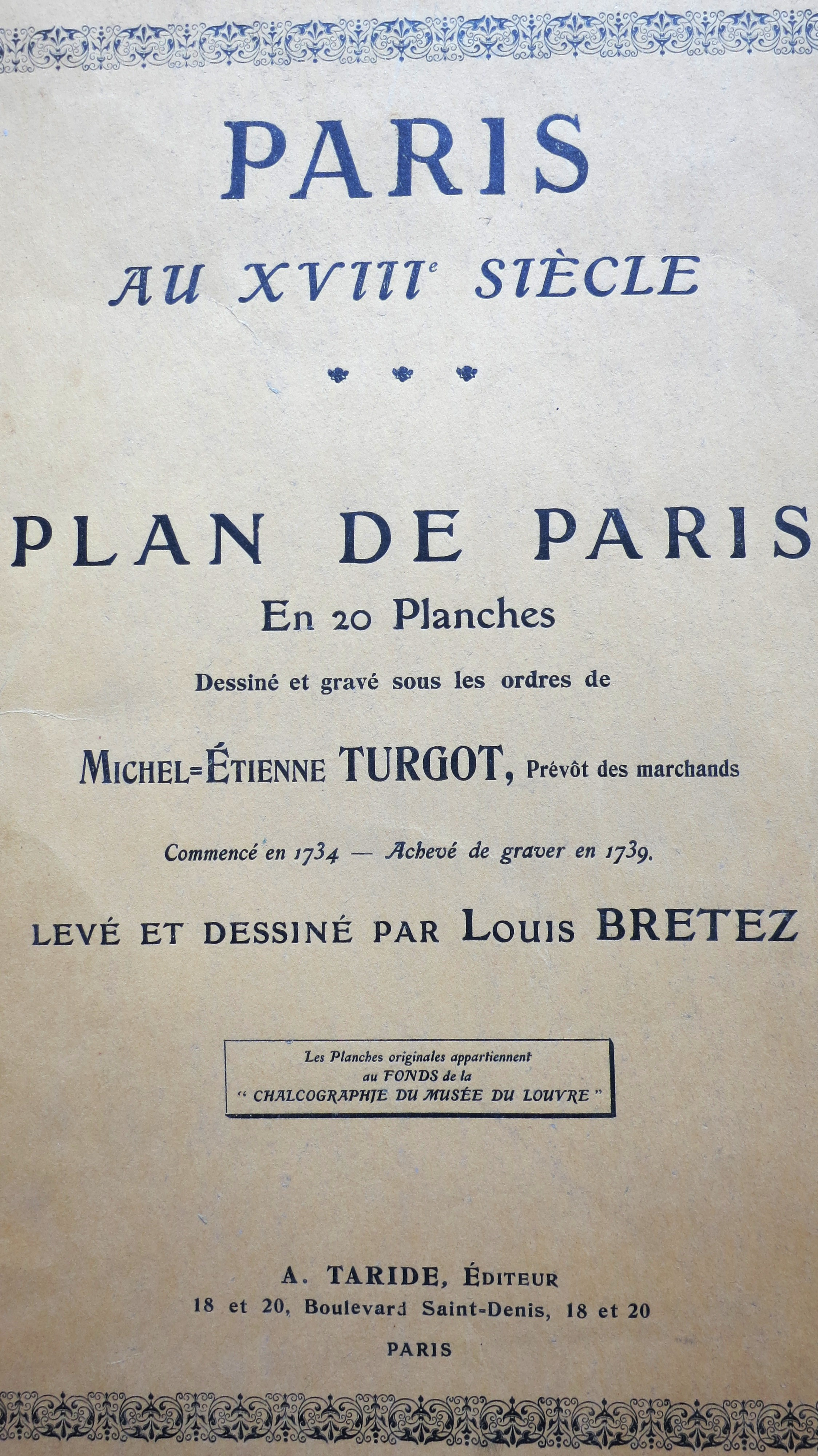 Paris au XVIIIe siècle Plan de Paris