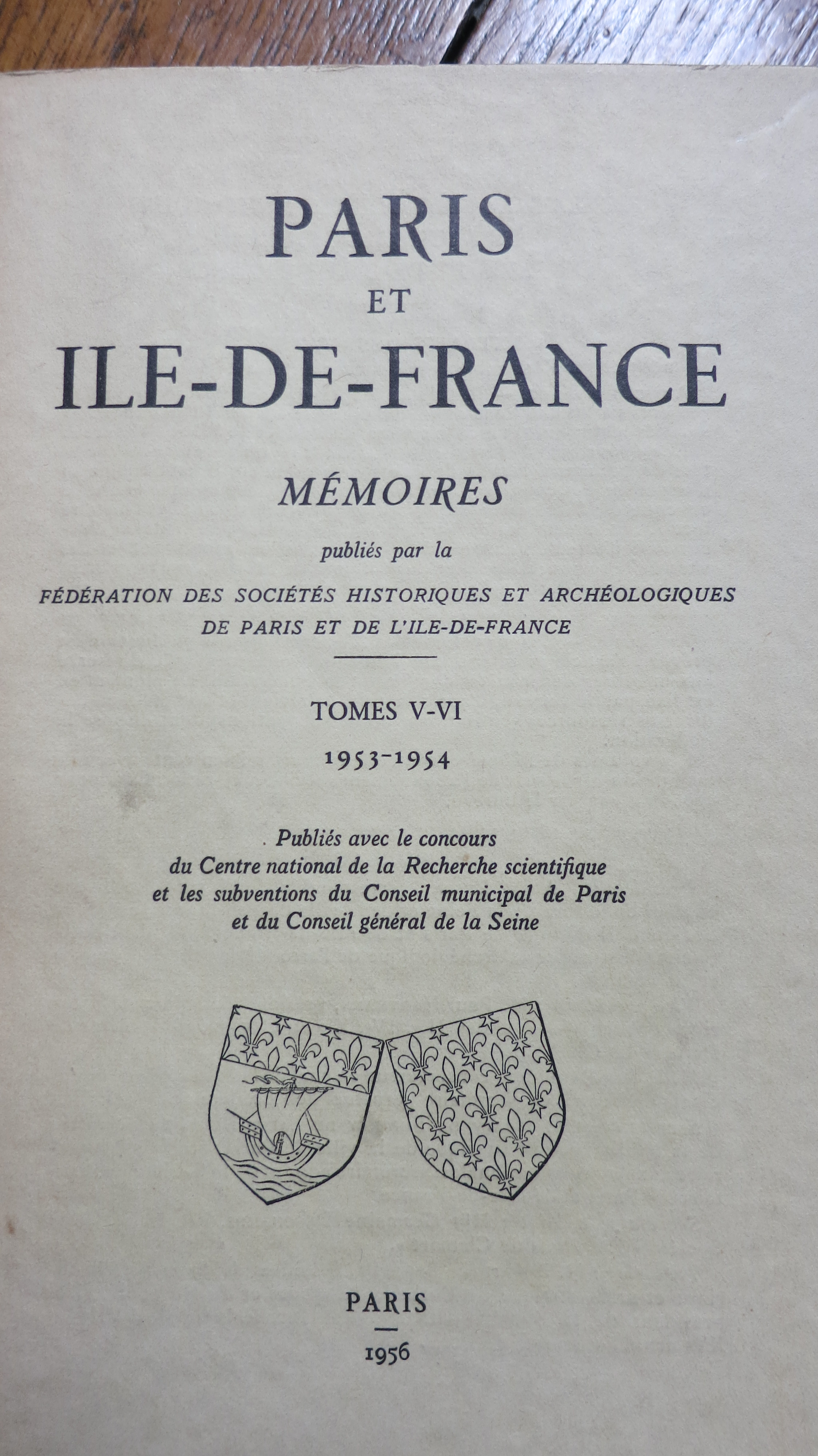 Fédération des société historiques et archéologiques de Paris et de l'Ile de France Mémoires