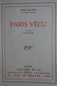 Paris vécu. Edition originale.