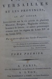 Paris, Versailles et les provinces au 18e siècle.