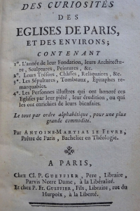 Description des curiosités des églises de Paris et des environs Reliure d'époque