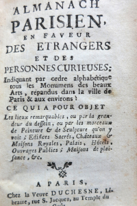 Almanach parisien en faveur des étrangers et des personnes curieuses