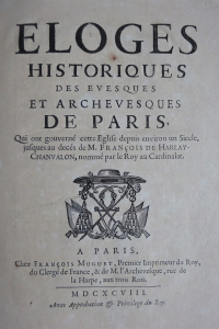 Eloges historiques des evesques et archevesques de Paris