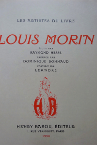 Les Artistes du livre. Louis Morin