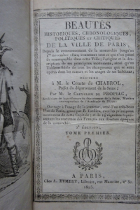 Beautés historiques, chronologiques, politiques et critiques de la ville de Paris