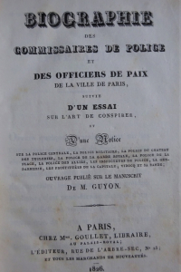 Biographie des commissaires de police et des officiers de paix de la ville de Paris