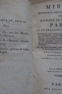 Miroir historique, politique et critique de l'ancien et du nouveau Paris