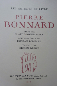 Les Artistes du livre. Pierre Bonnard