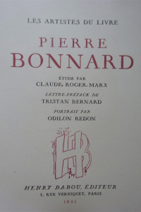 Les Artistes du livre. Pierre Bonnard