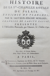 Histoire de la Sainte Chapelle royale du palais