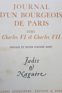 Journal d'un bourgeois de Paris sous Charles VI et Charles VII