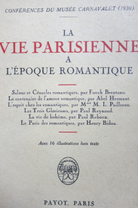 Conférence du musée Carnavalet La vie parisienne à l'époque romantique