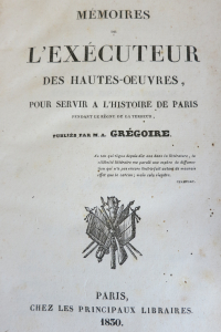 Mémoires de l'exécuteur des hautes-oeuvres