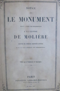 Notice sur le Monument érigé à Paris par souscription à la gloire de Molière