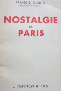 Nostalgie de Paris Editions J.Ferenczi
