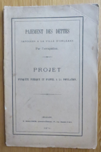 Paiement des dettes imposées à la ville d'Orléans Par l'occupation