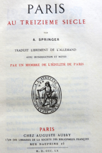 Paris au treizième siècle