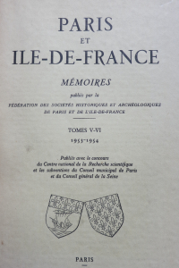 Fédération des société historiques et archéologiques de Paris et de l'Ile de France Mémoires